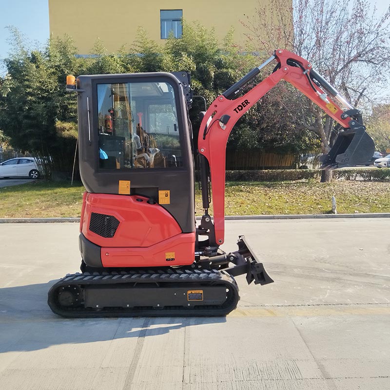 Mini escavadeira de 3 toneladas com cabine fechada e ar condicionado, giro zero.
