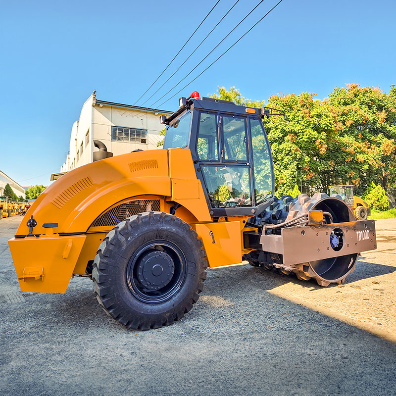Rolo compactador de tambor único de 10 toneladas para compactação em grande escala